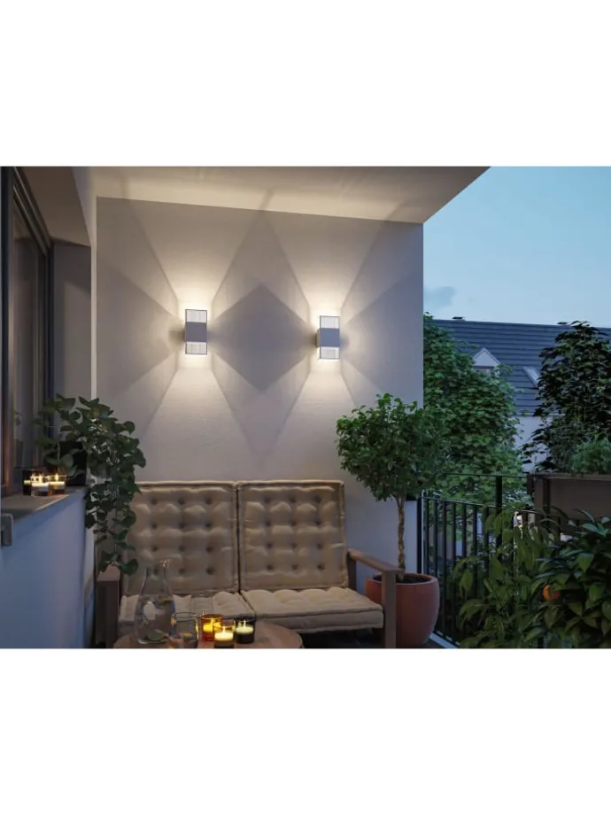 LED Wandleuchte Tharin IP44 3000K 120x104mm 2x3,7W Weiß