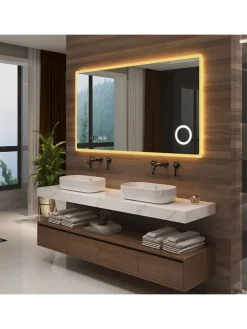 LED-Badezimmerspiegel Racale in Weiß (H)70cm (B)100cm