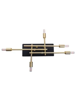 LED-Deckenleuchte "Ancona" in Schwarz/ Gold - (B)45 x (H)10 x (T)25 cm