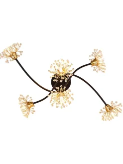 LED-Deckenleuchte "Fiore" in Schwarz/ Gold - (B)74 x (H)22 x (T)43 cm