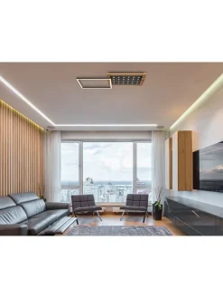 LED-Deckenleuchte in Hellbraun - (B)63,5 x (H)8,5 x (T)27,7 cm