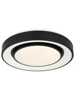 LED-Deckenleuchte in Schwarz/ Weiß - (H)7,5 x Ø 38 cm