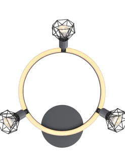 LED-Deckenleuchte "Jutta" in Anthrazit/ Gold - (L)46 x (B)38,5 x (H)20 cm