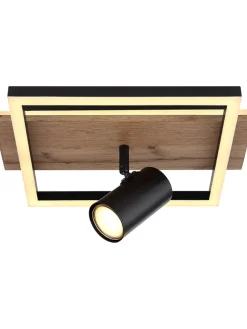 LED-Deckenleuchte "Kassu" in Hellbraun/ Schwarz - (L)72 x (B)27 x (H)18 cm