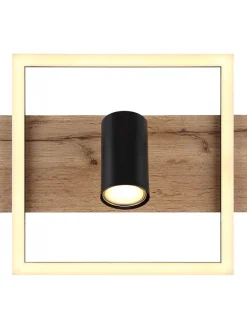 LED-Deckenleuchte "Kassu" in Hellbraun/ Schwarz - (L)72 x (B)27 x (H)18 cm