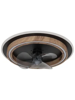 LED-Deckenventilator "Bozan" in Schwarz - (H)13,5 x Ø 50 cm