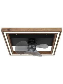 LED-Deckenventilator "Celinata" in Schwarz/ Braun - (B)44 x (H)13,5 cm