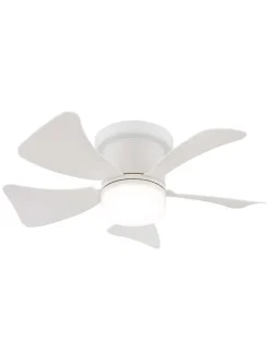 LED-Deckenventilator "Hinea" in Weiß - (H)13 x Ø 40,6 cm
