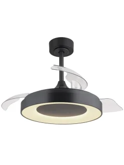 LED-Deckenventilator in Grau - (H)44,8 x Ø 91 cm