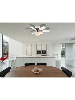 LED-Deckenventilator in Weiß - (H)28 x Ø 76 cm