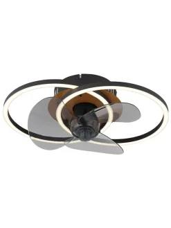 LED-Deckenventilator "Karen" in Schwarz - (B)42 x (H)14,4 x (T)28 cm