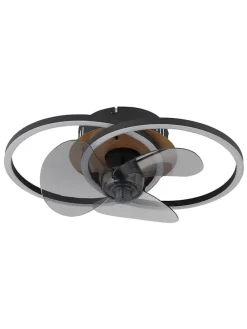 LED-Deckenventilator "Karen" in Schwarz - (B)42 x (H)14,4 x (T)28 cm