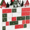 LED-Deko-Adventskalendar in Rot/ Grün/ Weiß - (B)38 x (H)41 cm