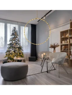 LED-Dekoanhänger in Gold - Ø 30 cm