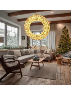 LED-Dekoanhänger in Gold - Ø 38 cm