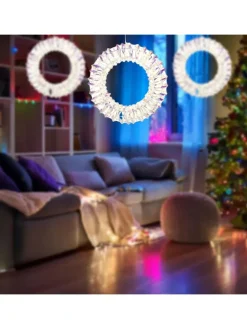 LED-Dekoanhänger in Silber - Ø 30 cm