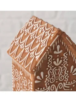 LED-Dekoaufsteller "Gingerbread" in Hellbraun - (B)7,5 x (H)14 x (T)7 cm