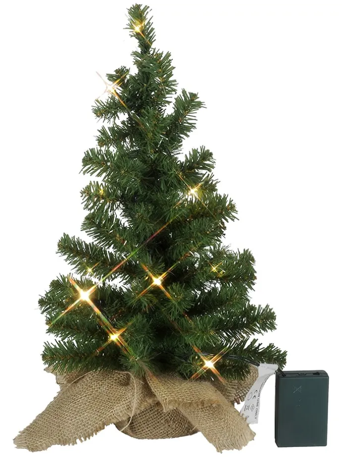 LED-Dekobaum "Jute" in Grün - (H)45 cm