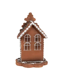 LED-Dekohaus in Hellbraun - (B)13 x (H)20 x (T)13 cm