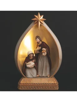 LED-Dekoleuchte ''Great Nativity'' in Weiß/ Gold - (B)14,5 x (H)24 x (T)9 cm