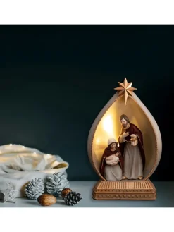 LED-Dekoleuchte ''Great Nativity'' in Weiß/ Gold - (B)14,5 x (H)24 x (T)9 cm
