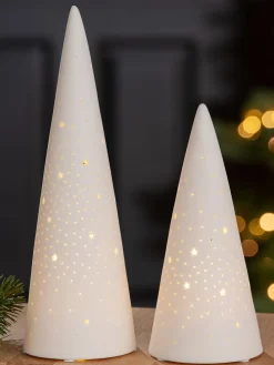 LED-Dekoleuchte "Lichterglanz" in Weiß - (H)31 cm