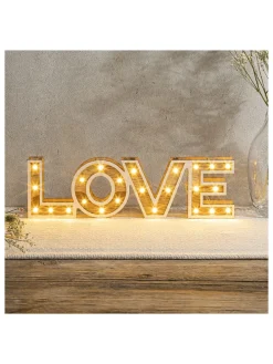 LED-Dekoleuchte "Love" in Warmweiß - (B)38 x (H)11 x (T)3 cm