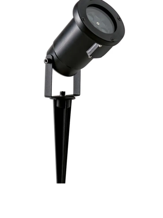LED-Erdspieß mit Projektor in Schwarz - (H)38 cm