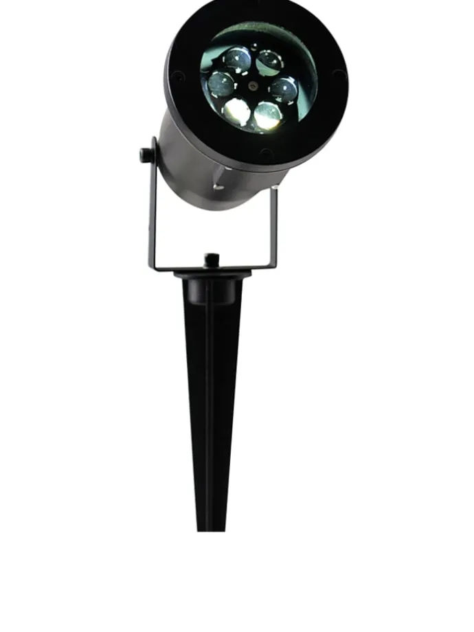 LED-Erdspieß mit Projektor in Schwarz - (H)38 cm