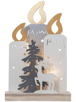 LED-Fensterleuchte "Fauna" in Weiß - (B)22 x (H)34 x (T)6 cm