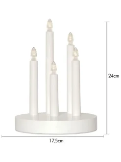 LED-Fensterleuchter "Doris" in Weiß - (H)24 x Ø 17,5 cm