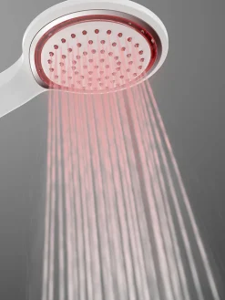 LED-Handbrause "Digi" in Chrom/ Weiß