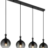 LED-Hängeleuchte "Dalton" in Schwarz - (L)90 x (B)15 x (H)130 cm