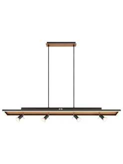 LED-Hängeleuchte "Ida" in Schwarz/ Hellbraun - (B)120 x (H)116 cm