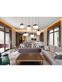 LED-Hängeleuchte in Grau - (L)80 x (B)32 x (H)150 cm