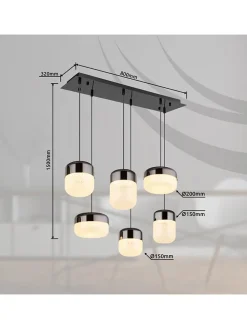 LED-Hängeleuchte in Grau - (L)80 x (B)32 x (H)150 cm