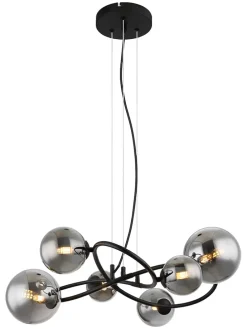 LED-Hängeleuchte in Schwarz - (L)62,2 x (B)58,8 x (H)120 cm