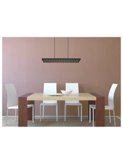 LED-Hängeleuchte in Schwarz - (B)80 x (H)120 x (T)20 cm