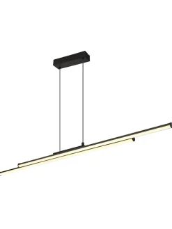 LED-Hängeleuchte "Kirina" in Schwarz - (B)110 x (H)120 x (T)6 cm