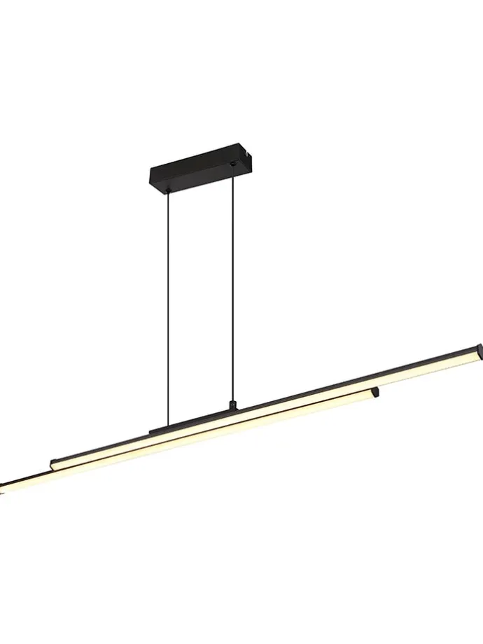 LED-Hängeleuchte "Kirina" in Schwarz - (B)110 x (H)120 x (T)6 cm