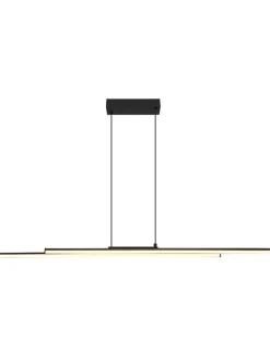 LED-Hängeleuchte "Kirina" in Schwarz - (B)110 x (H)120 x (T)6 cm