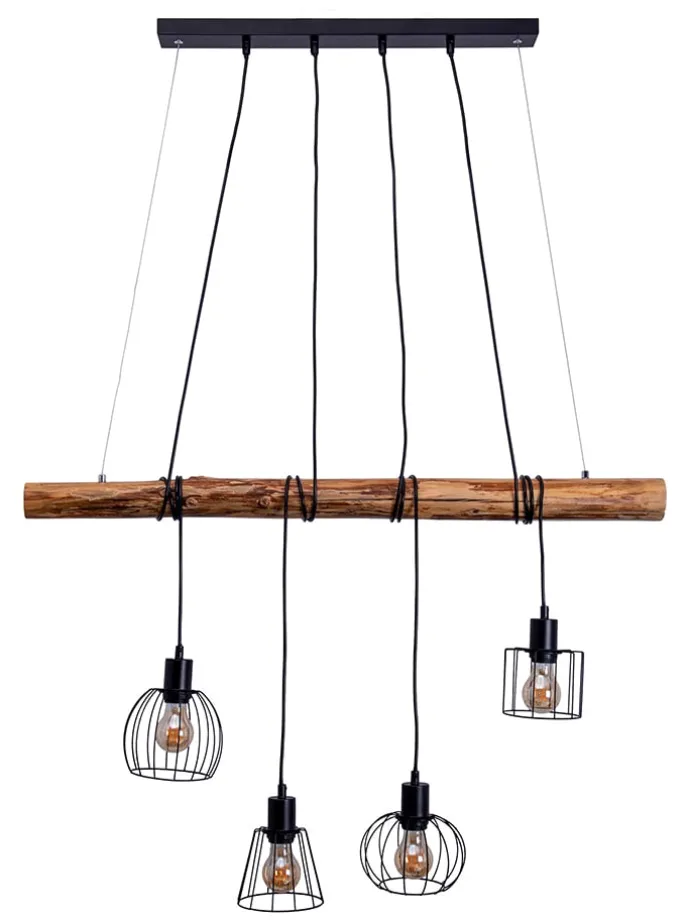 LED-Hängeleuchte "Woodland" in Hellbraun - (B)100 x (H)150 x (T)10 cm