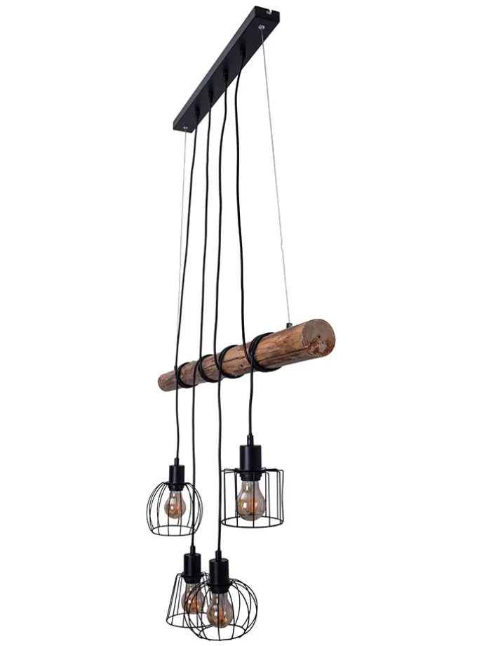 LED-Hängeleuchte "Woodland" in Hellbraun - (B)100 x (H)150 x (T)10 cm