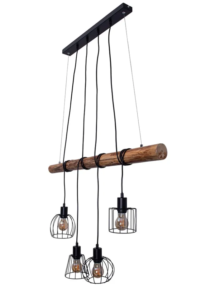 LED-Hängeleuchte "Woodland" in Hellbraun - (B)100 x (H)150 x (T)10 cm