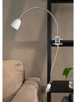 LED-Klemmleuchte "Tulip" in Weiß - (H)12 cm