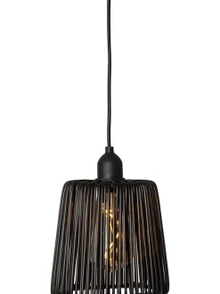 LED-Lampenschirm "Twine" in Schwarz - (H)15 x Ø 15 cm