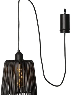 LED-Lampenschirm "Twine" in Schwarz - (H)15 x Ø 15 cm