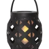 LED-Laterne "Flame Lantern" in Schwarz - (H)16 cm