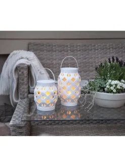 LED-Laterne "Flame Lantern" in Weiß - (H)16 cm