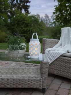 LED-Laterne "Flame Lantern" in Weiß - (H)23 cm